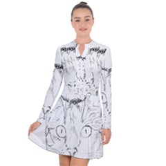 Cat Feline Animal Pet Long Sleeve Panel Dress by Sapixe