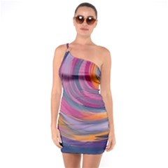 Purple Circles Swirls One Soulder Bodycon Dress by flipstylezfashionsLLC