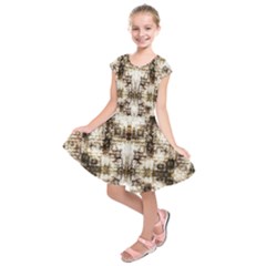 Gorgeous Brown Rustic Design By Kiekie Strickland Kids  Short Sleeve Dress by flipstylezfashionsLLC