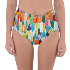 Mosaic Tiles Pattern Texture Reversible High-waist Bikini Bottoms by Nexatart