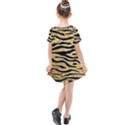 Golden vector embossed golden black zebra stripes Kids  Simple Cotton Dress View2