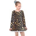 Cluster of tiny gold hearts seamless Vector design by FlipStylez Designs Kids  Long Sleeve Dress View1