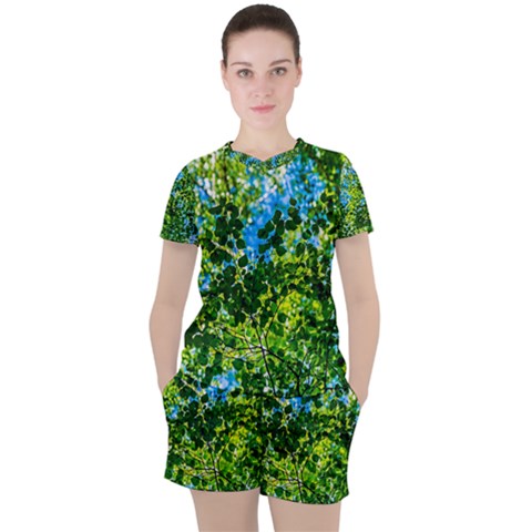 Forest   Strain Towards The Light Women s Tee And Shorts Set by FunnyCow