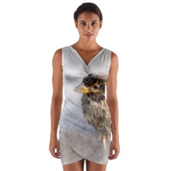 Funny Wet Sparrow Bird Wrap Front Bodycon Dress by FunnyCow