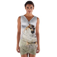 Do Not Mess With Sparrows Wrap Front Bodycon Dress by FunnyCow