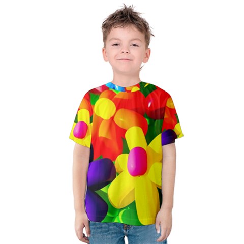 Toy Balloon Flowers Kids  Cotton Tee by FunnyCow