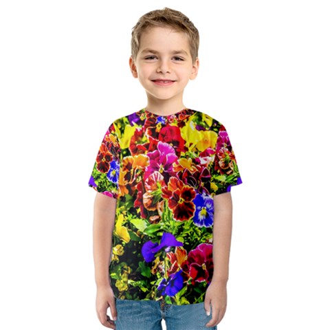 Viola Tricolor Flowers Kids  Sport Mesh Tee by FunnyCow