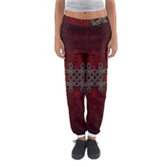 Decorative Celtic Knot On Dark Vintage Background Women s Jogger Sweatpants by FantasyWorld7