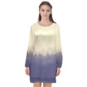 Cloudy Foggy Forest with pine trees Long Sleeve Chiffon Shift Dress  View1