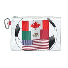 United Football Championship Hosting 2026 Soccer Ball Logo Canada Mexico Usa Canvas Cosmetic Bag (large) by yoursparklingshop