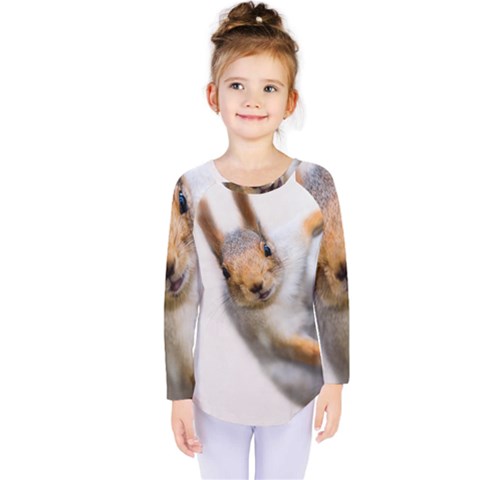 Curious Squirrel Kids  Long Sleeve Tee by FunnyCow