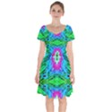 The tropical watercolor Peacock feather created by FlipStylez Designs  Short Sleeve Bardot Dress View1