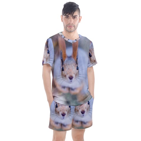 Squirrel Looks At You Men s Mesh Tee And Shorts Set by FunnyCow