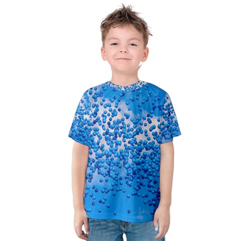 Blue Balloons In The Sky Kids  Cotton Tee by FunnyCow