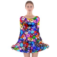 Colorful Beads Long Sleeve Skater Dress by FunnyCow