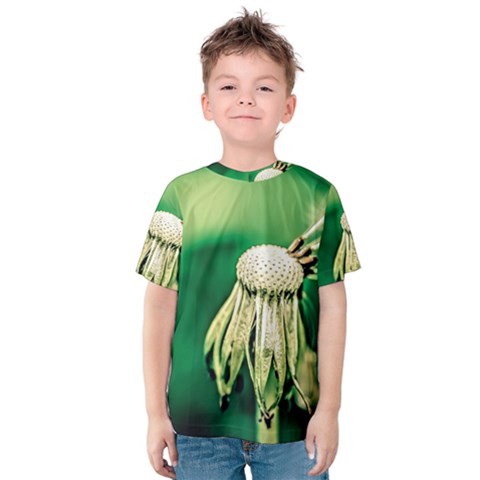 Dandelion Flower Green Chief Kids  Cotton Tee by FunnyCow