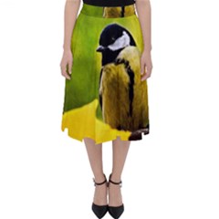 Tomtit Bird Dressed To The Season Folding Skater Skirt by FunnyCow