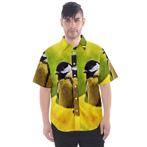 Tomtit Bird Dressed To The Season Men s Short Sleeve Shirt by FunnyCow