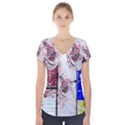 Abstract Art Of Grunge Wood Short Sleeve Front Detail Top View1