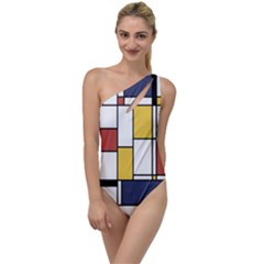 De Stijl Abstract Art To One Side Swimsuit by FunnyCow