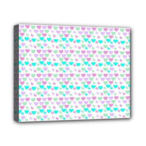 Hearts Butterflies White 1200 Canvas 10  X 8  by snowwhitegirl