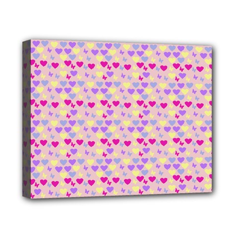 Hearts Butterflies Pink 1200 Canvas 10  X 8  by snowwhitegirl