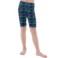 Hearts Butterflies Black Kids  Mid Length Swim Shorts by snowwhitegirl