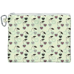 Heart Cherries Mint Canvas Cosmetic Bag (xxl) by snowwhitegirl