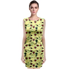 Yellow Heart Cherries Classic Sleeveless Midi Dress by snowwhitegirl