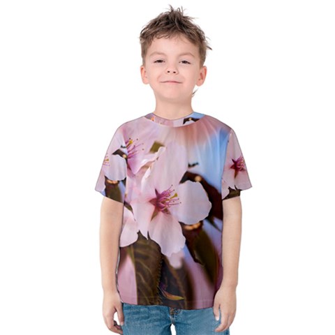 Three Sakura Flowers Kids  Cotton Tee by FunnyCow