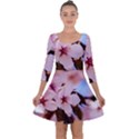 Three Sakura Flowers Quarter Sleeve Skater Dress View1