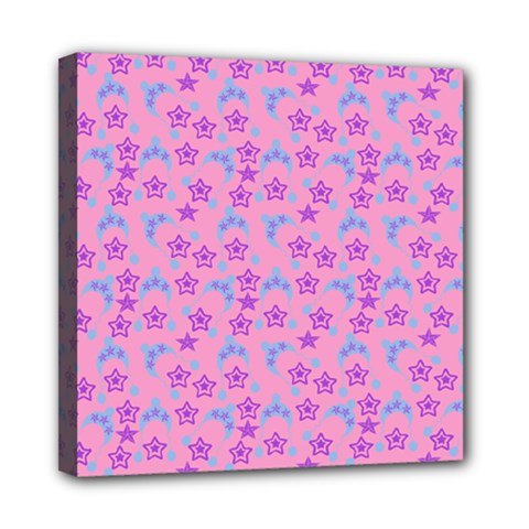 Pink Star Blue Hats Mini Canvas 8  X 8  by snowwhitegirl