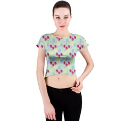 Birthday Cherries Crew Neck Crop Top by snowwhitegirl