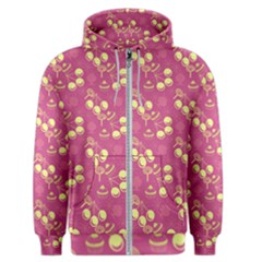 Yellow Pink Cherries Men s Zipper Hoodie by snowwhitegirl