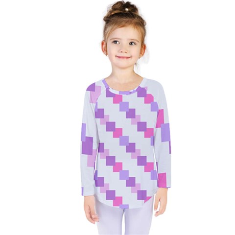 Geometric Squares Kids  Long Sleeve Tee by snowwhitegirl