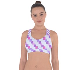 Geometric Squares Cross String Back Sports Bra by snowwhitegirl