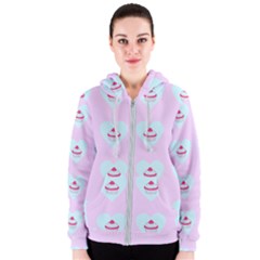 Pink Cupcake Women s Zipper Hoodie by snowwhitegirl