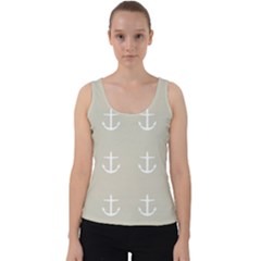 Lt Grey Anchors Velvet Tank Top by snowwhitegirl