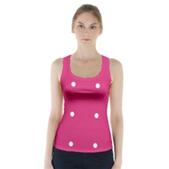 Small Pink Dot Racer Back Sports Top by snowwhitegirl