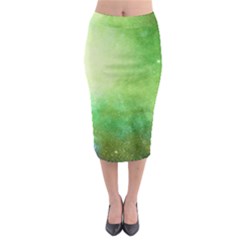 Galaxy Green Midi Pencil Skirt by snowwhitegirl