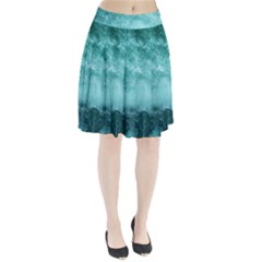 Green Ocean Splash Pleated Skirt by snowwhitegirl