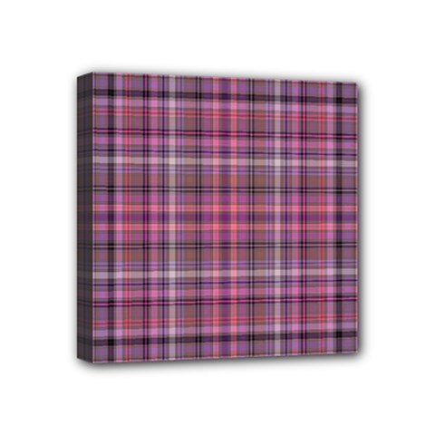 Pink Plaid Mini Canvas 4  X 4  by snowwhitegirl