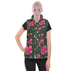 Pink Japan Floral Women s Button Up Vest by snowwhitegirl