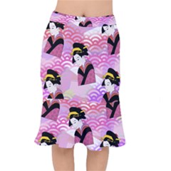 Japanese Abstract Pink Mermaid Skirt by snowwhitegirl