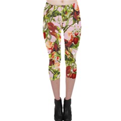 Fruit Blossom Pink Capri Leggings  by snowwhitegirl