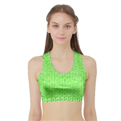 Knitted Wool Neon Green Sports Bra With Border by snowwhitegirl