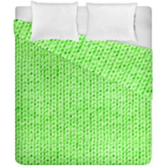 Knitted Wool Neon Green Duvet Cover Double Side (california King Size) by snowwhitegirl