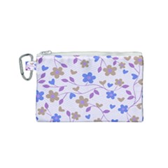 Blue Vintage Flowers Canvas Cosmetic Bag (small) by snowwhitegirl