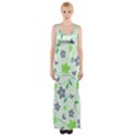 Green Vintage Flowers Maxi Thigh Split Dress View1