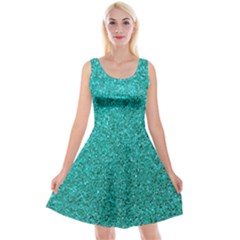 Aqua Glitter Reversible Velvet Sleeveless Dress by snowwhitegirl